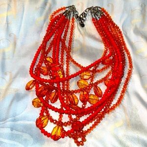 Orange Bedded Necklace